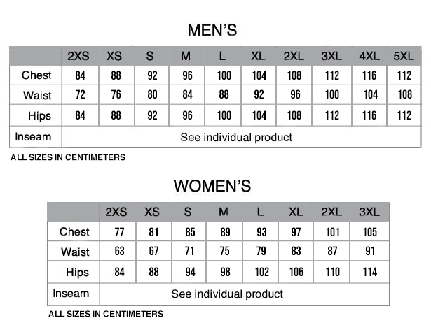 Custom Cycling Clothing Size Chart ...